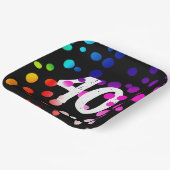 40e verjaardag RegenboogStippen op zwart Papieren Bordje (Gebogen)