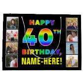 40e verjaardag: Regenboogtekst, aangepaste foto's  Groot Cadeauzakje (Achterkant)