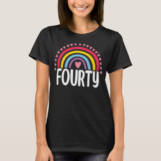40e verjaardag regenboogvaan 40 jaar oude vrouwen t-shirt