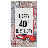 40e verjaardag Retro Corvette op kaart Klein Cadeauzakje (Voorkant)