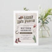 40e verjaardag Retro Cowboy Rodeo Party Kaart (Staand voorkant)