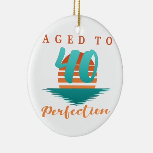 40e verjaardag Retro Keramisch Ornament (Rechts)