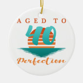 40e verjaardag Retro Keramisch Ornament (Voorkant)