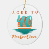 40e verjaardag Retro Keramisch Ornament (Links)