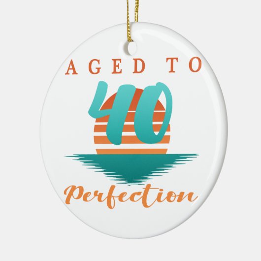 40e verjaardag Retro Keramisch Ornament (Links)