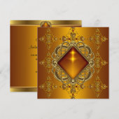 40e verjaardag Rich Amber Gold Jewel Kaart (Voorkant / Achterkant)