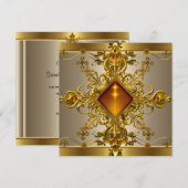 40e verjaardag Rich Coffee Gold Amber Jewel Kaart (Voorkant / Achterkant)