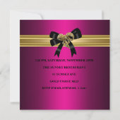 40e verjaardag Rich Royal Black Bright Pink Kaart (Achterkant)