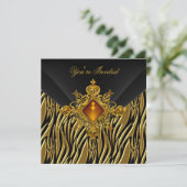 40e verjaardag Rich Zebra Gold Amber Jewel Black Kaart (Staand voorkant)