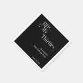 40e verjaardag RIP 30s Black and White Party Servet (Hoek)