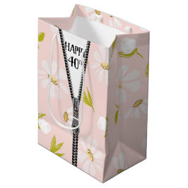 40e verjaardag rits op Daisy Design Medium Cadeauzakje