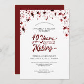 40e verjaardag Robijnrode sterren 40 JAAR Kaart (Voorkant / Achterkant)