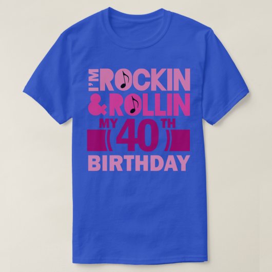 40e verjaardag Rock and Rolling T-shirt (Design voorkant)
