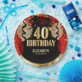 40e verjaardag - Rode ballonnen 🎈 Papieren Bordje (Feest)