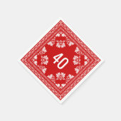 40e verjaardag Rode Bandana Servet (Hoek)