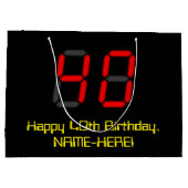 40e verjaardag: Rode digitale klokstijl "40" + naa Groot Cadeauzakje (Achterkant)