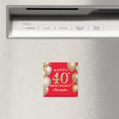 40e verjaardag Rode en gouden ballonnen op de Rode Magneet (Insitu (Vaatwasser))