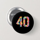 40e verjaardag ronde button 5,7 cm (Voorkant /achterkant)
