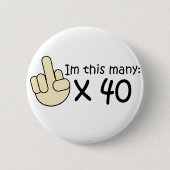 40e verjaardag ronde button 5,7 cm (Voorkant)