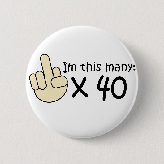 40e verjaardag ronde button 5,7 cm (Voorkant)