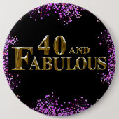 40e verjaardag ronde button 6,0 cm (Voorkant)