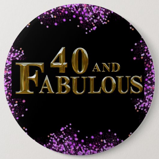 40e verjaardag ronde button 6,0 cm (Voorkant)