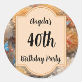 40e verjaardag ronde sticker (Voorkant)