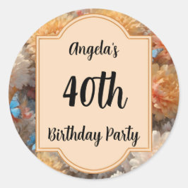 40e verjaardag ronde sticker