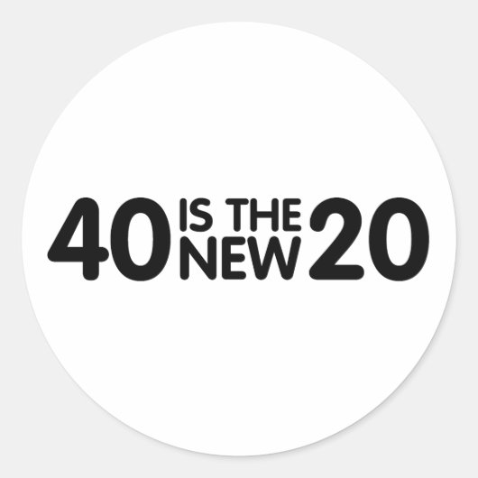 40e verjaardag ronde sticker (Voorkant)