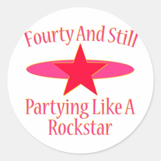 40e verjaardag ronde sticker (Voorkant)