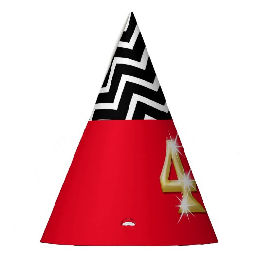 40e verjaardag rood goud zwart wit feesthoedjes (Links)