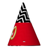 40e verjaardag rood goud zwart wit feesthoedjes (Rechts)