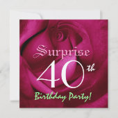 40e verjaardag Rood rood rood E004 Kaart (Voorkant)