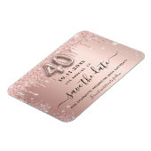 40e verjaardag roos Bewaar de datum Magneet (Linkerzijde)