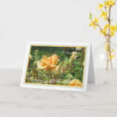40e verjaardag Roos Denise Elegant Golden Lijst Kaart (Gele Bloem)