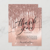 40e verjaardag Roos Gold Bedankkaart (Voorkant / Achterkant)