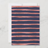 40e Verjaardag Roos Gold Blue Trendy Party Kaart (Achterkant)