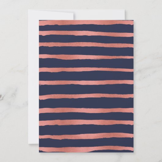 40e Verjaardag Roos Gold Blue Trendy Party Kaart (Achterkant)