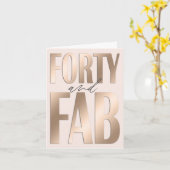 40e verjaardag Roos Gold Forty en Fantastisch Kaart (Gele Bloem)