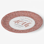 40e verjaardag Roos Gold Glitter op maat Papieren Bordje (Gekanteld)