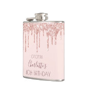 40e verjaardag roos goud glitter druppelt roze heupfles (Links)