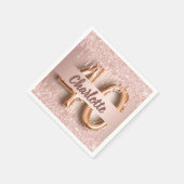 40e verjaardag roos goud glitter monogram luxe servet (Hoek)