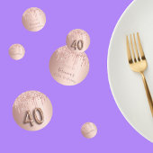 40e verjaardag roos goud glitter roze monogram confetti