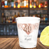 40e verjaardag roos gouden ballonnen naam shot glas