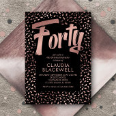 40e Verjaardag Roos Gouden Confetti Kaart