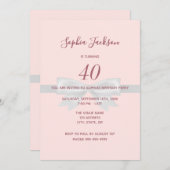 40e verjaardag roos gouden elegante strijk kaart (Voorkant / Achterkant)