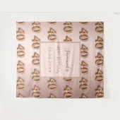 40e verjaardag roos gouden zwarte naam wandkleed (Voorkant (horizontaal))