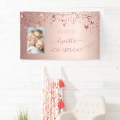 40e verjaardag roos gouden zwarte sterren foto spandoek (Insitu)