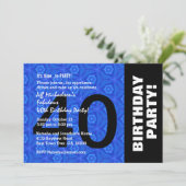 40e verjaardag Royal Blue en Black V15 Kaart (Staand voorkant)