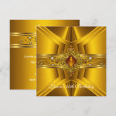 40e verjaardag Royal Elegant Yellow Gold Jewel 2 Kaart (Voorkant / Achterkant)